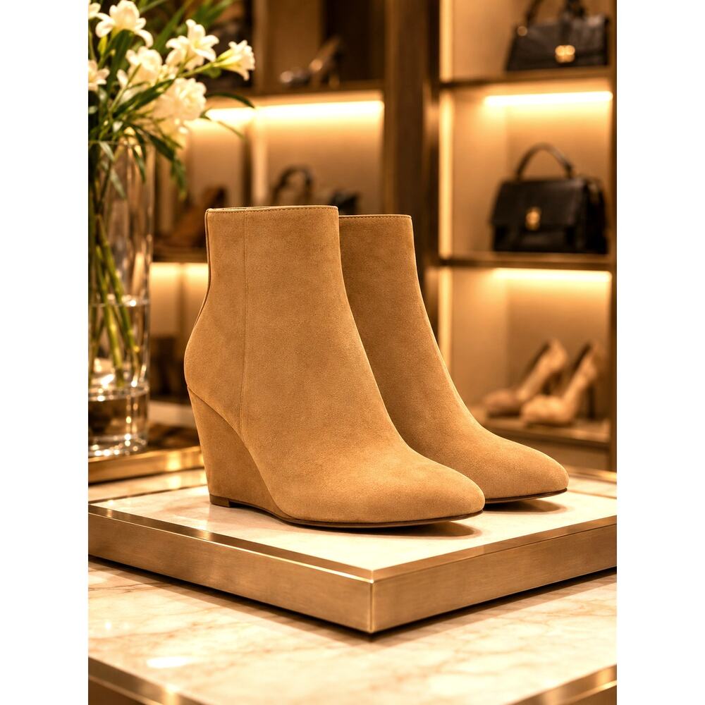 Vince Camuto Teeray Wedge Bootie Tortilla Trusue size 10